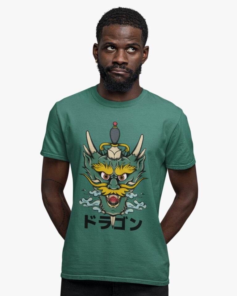 Dragon Graphic Tee with Japanese Characters